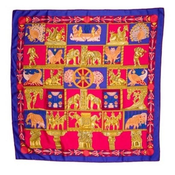 Hermes Torana Silk All Over Animal Print Scarf - Picture 1 of 3